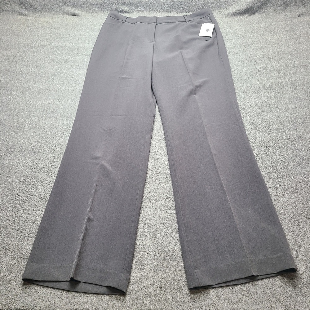 Harve Benard Dress Pants Women 14 Dark Grey New Wide Leg Trouser office